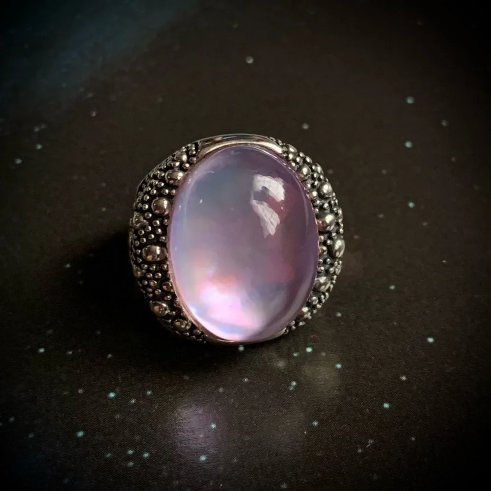 Glowing Amethyst Orb Sterling Silver ring - Picture 7 of 14